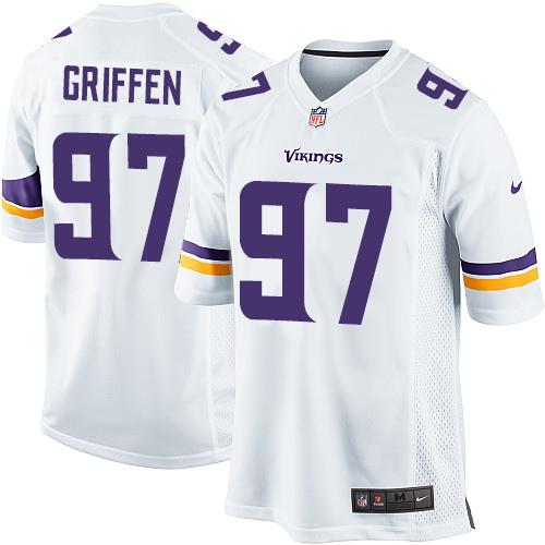 Nike Vikings #97 Everson Griffen White Youth Stitched NFL Elite Jersey - Click Image to Close